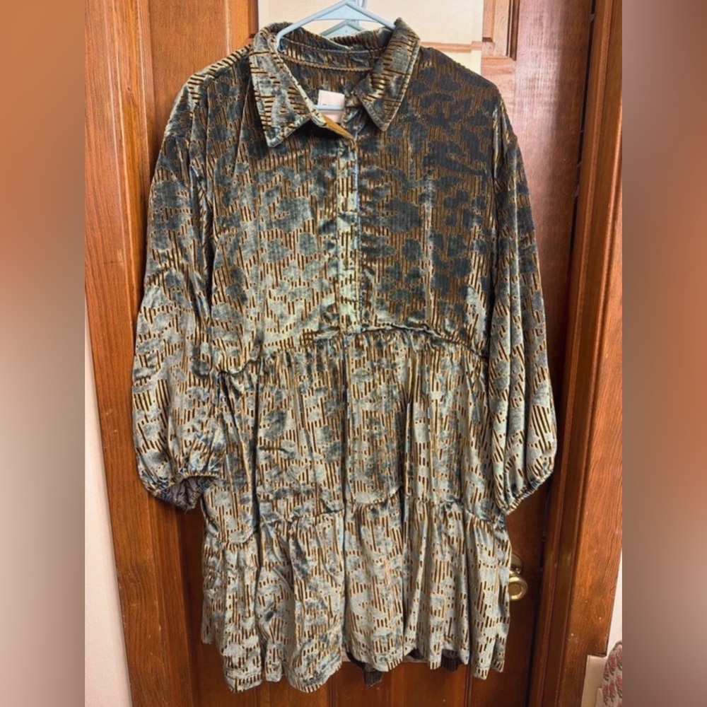 Anthropologie Velvet Cheetah dress